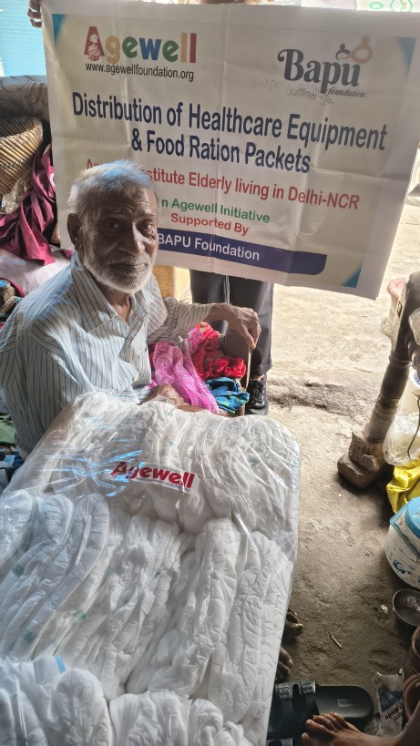 Agewell Foundation distribution of healthcare equipment and food ration packets
